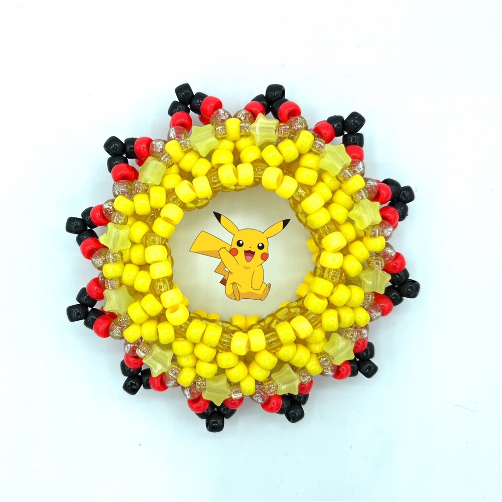 💛”Pokémon Pikachu” 3D UFO Festival Rave EDM Kandi Cuff 💛